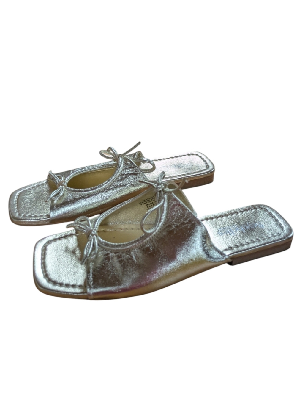 Seychelles Takes Two Gold Leather Slide Sandals Size 7